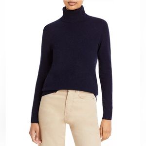 100% Cashmere Dark Gray Turtleneck Sweater Womens Bloomingdales